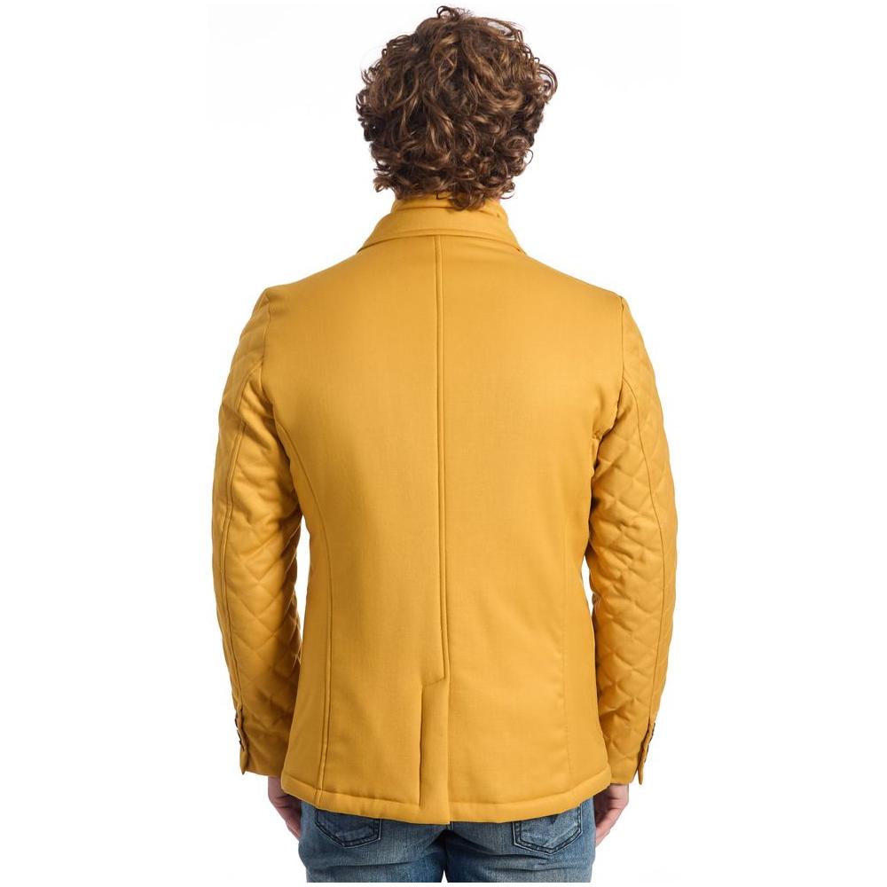 Roberto Pepe Luxury Yellow Viscose Men Jacket Roberto Pepe Luxury