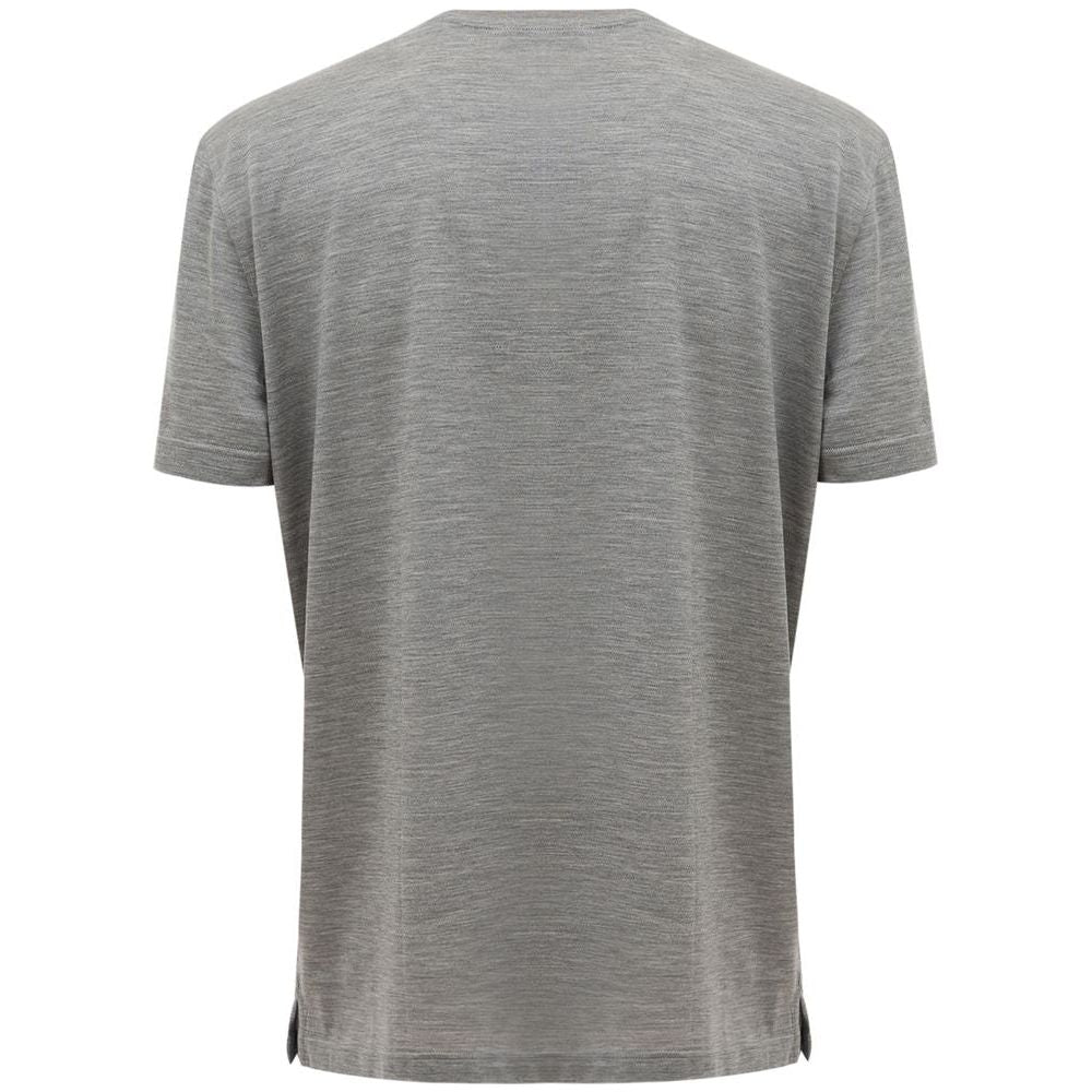 Corneliani Gray Silk T-Shirt Corneliani