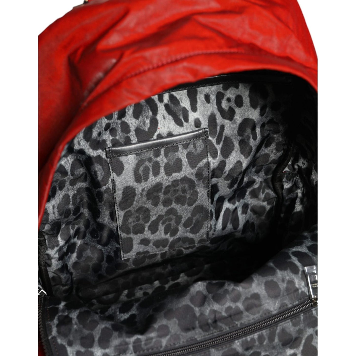 Dolce & Gabbana Red Patent Leather Logo Plaque Backpack Bag Dolce & Gabbana