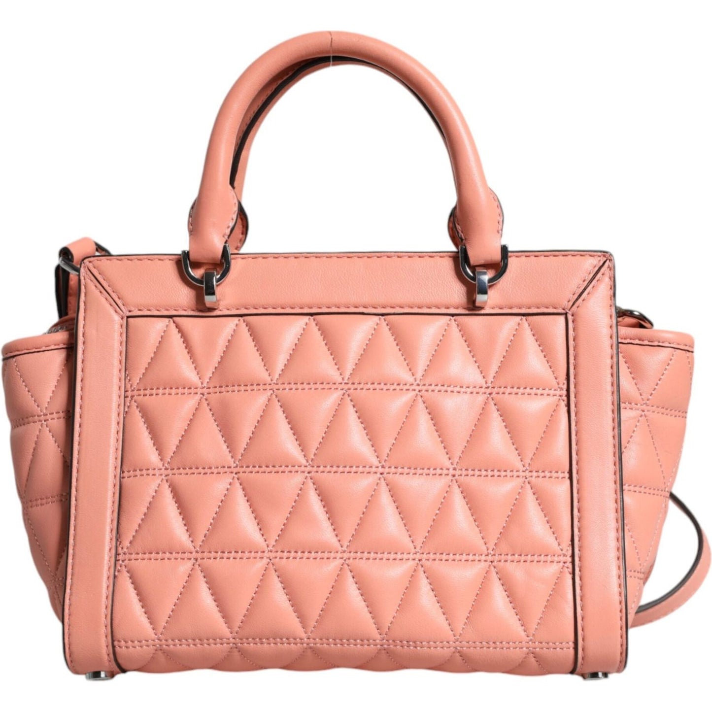 Michael Kors Peach Quilted Leather Logo Crossbody VIVIANNE Messenger Bag Michael Kors