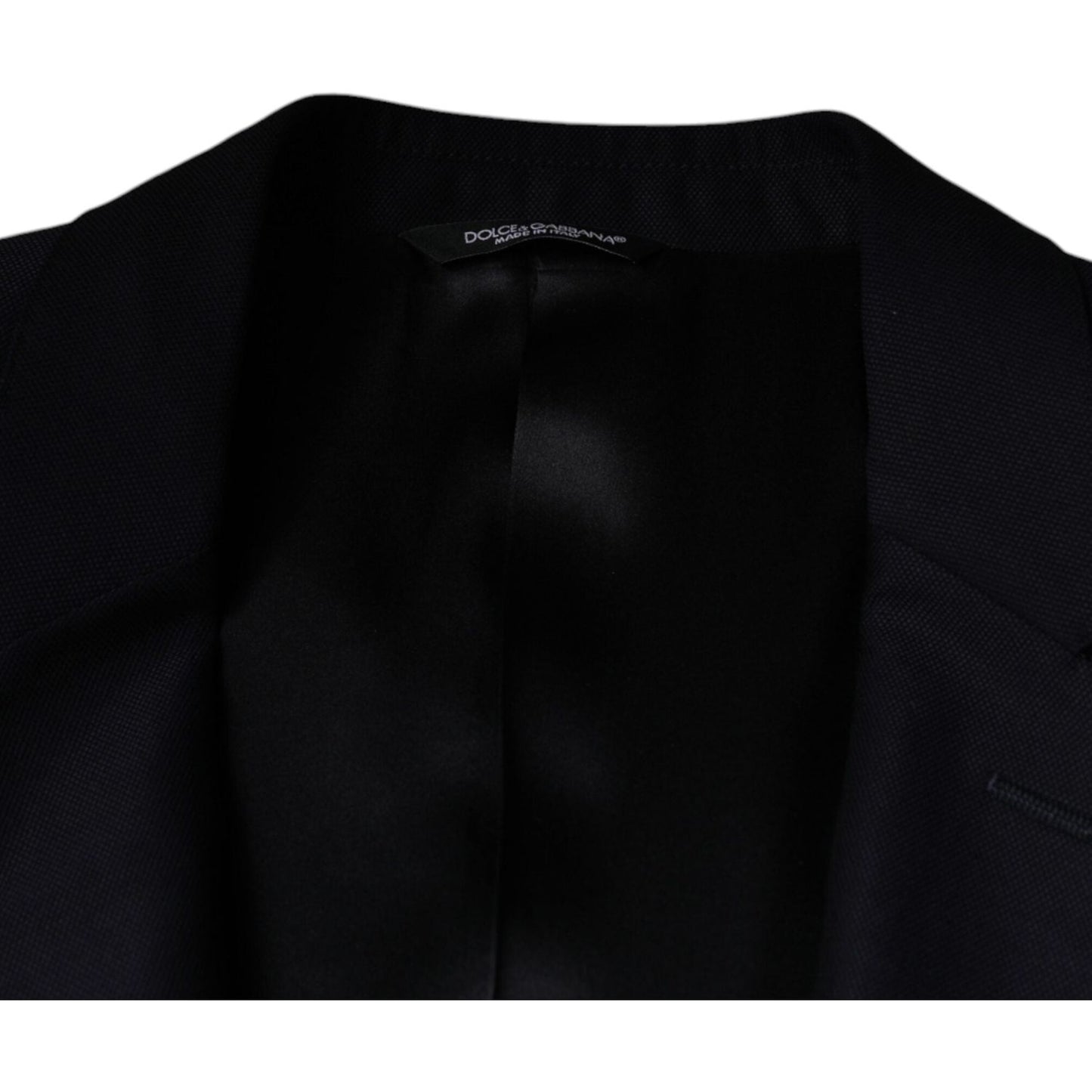 Dolce & Gabbana Dark Blue Wool Single Breasted Dress Coat Blazer Dolce & Gabbana