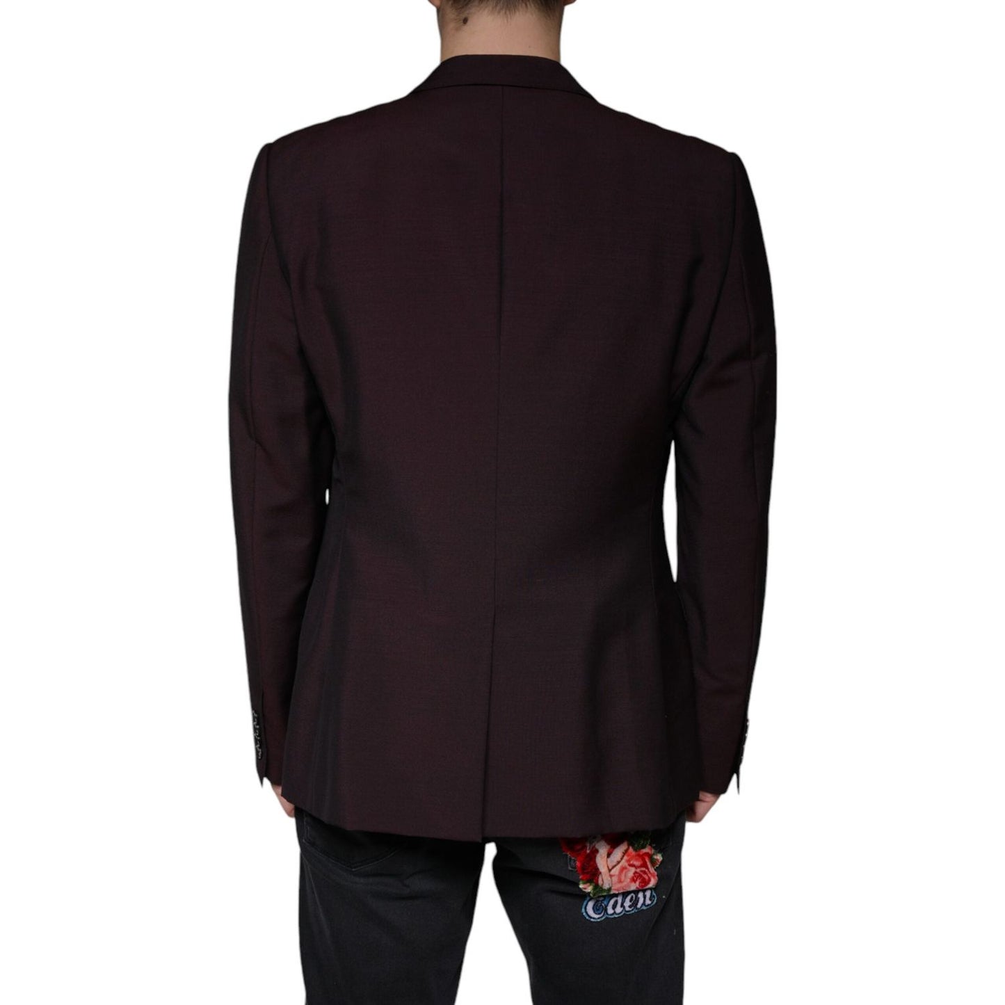 Dolce & Gabbana Bordeaux Wool Single Breasted Dress Blazer Dolce & Gabbana