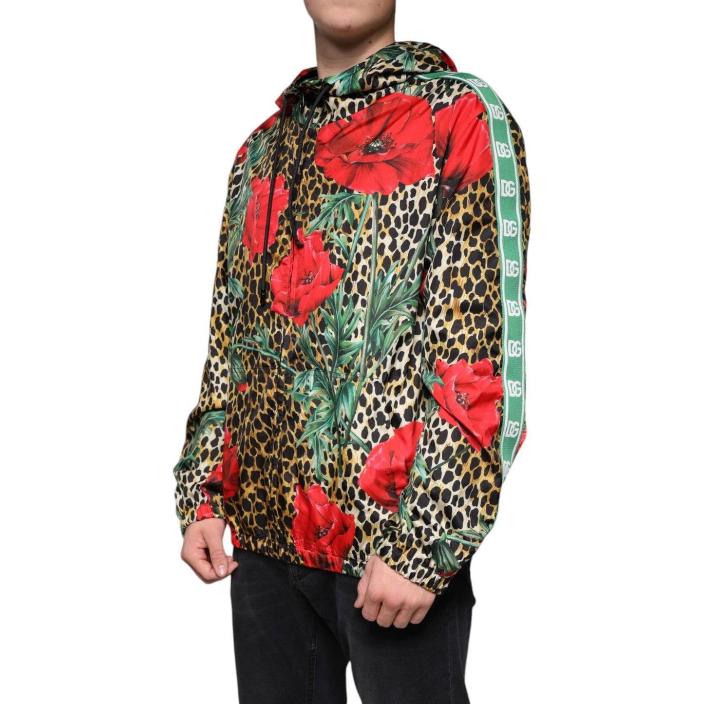 Dolce & Gabbana Multicolor Leopard Floral Hooded Jacket Dolce & Gabbana