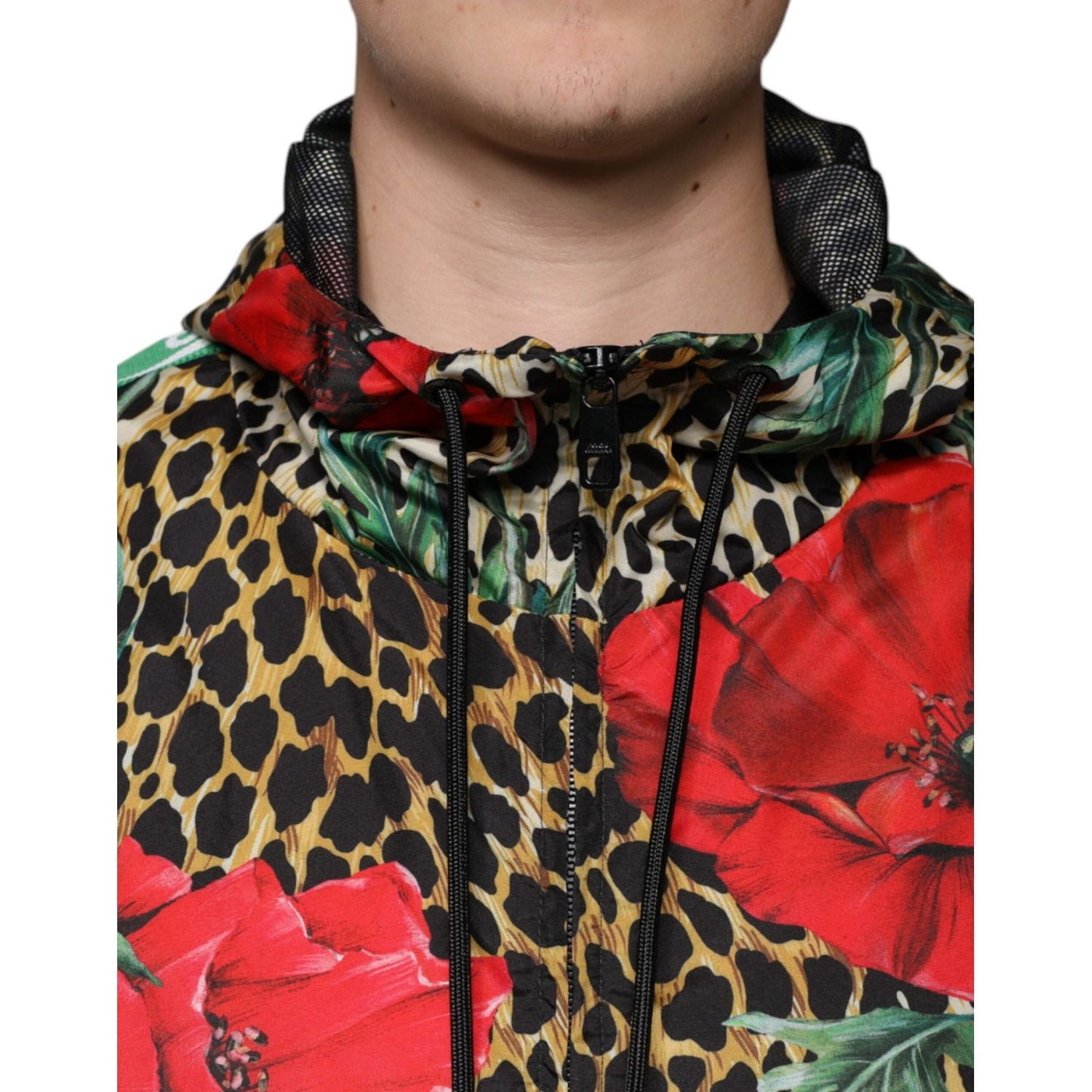 Dolce & Gabbana Multicolor Leopard Floral Hooded Jacket Dolce & Gabbana