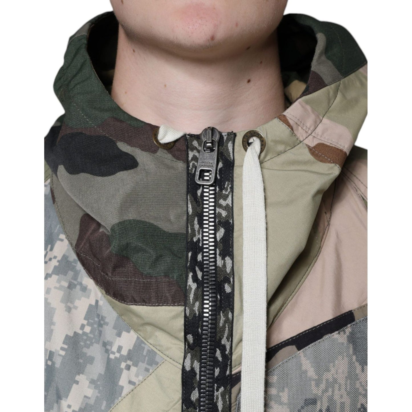 Dolce & Gabbana Multicolor Camouflage Full Zip Hooded Jacket Dolce & Gabbana