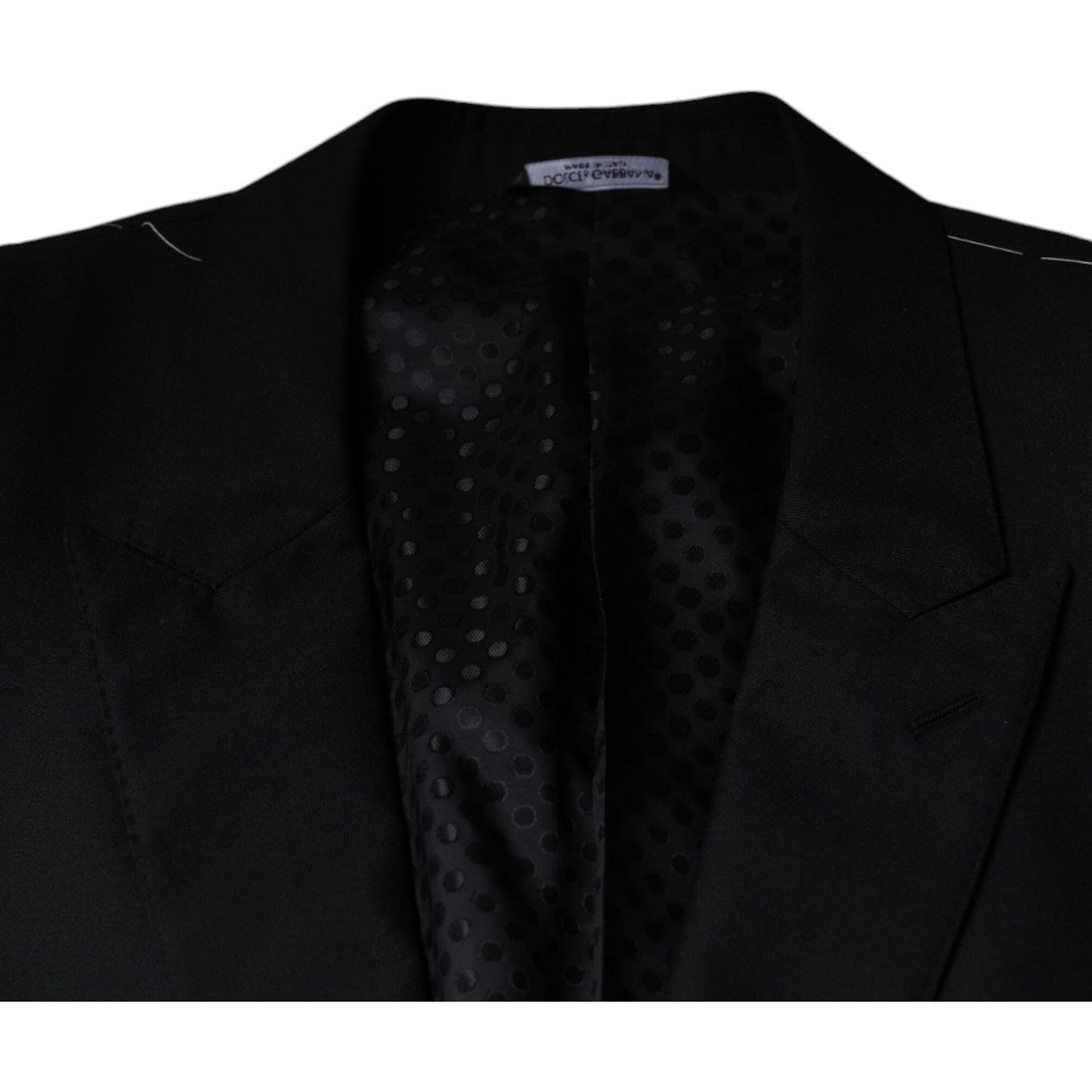 Dolce & Gabbana Black Wool Single Breasted Men Coat Blazer Dolce & Gabbana