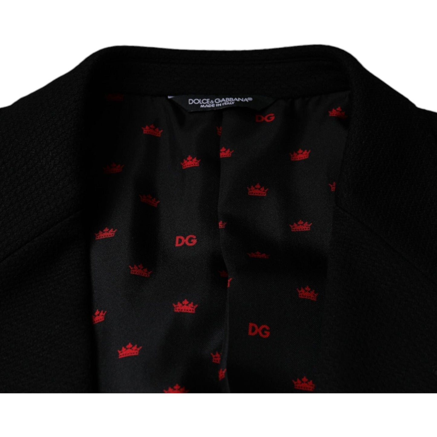 Dolce & Gabbana Black Crown Bee Single Breasted Coat Blazer Dolce & Gabbana