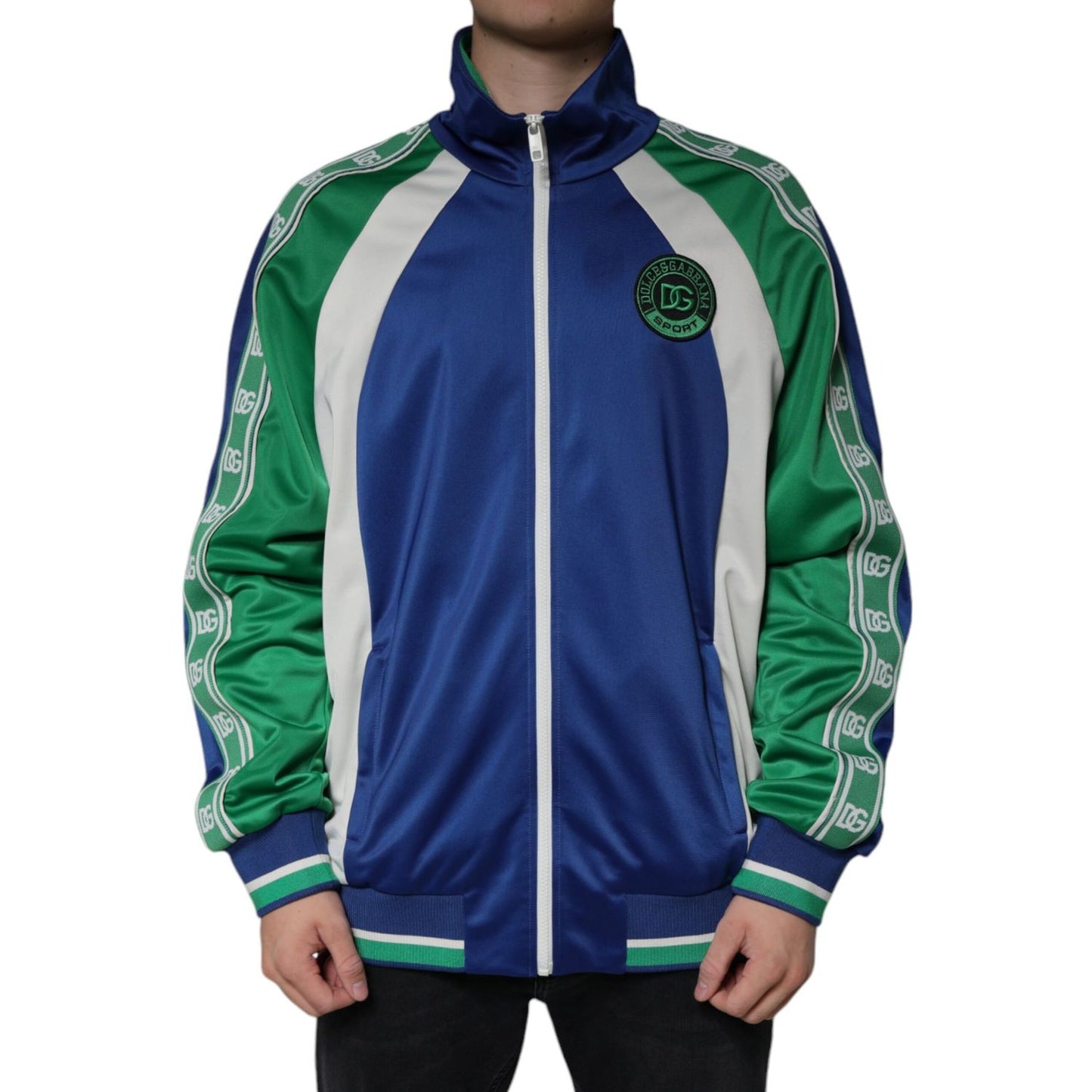 Dolce & Gabbana Multicolor Polyester Full Zip Bomber Jacket 1728,67345645728,Bombers - Jackets & Coats - Clothing,Clothing,Dolce & Gabbana,IT50 | L,Jackets & Coats - Clothing,Jackets - Men - Clothing,Material: 100% Polyester,Men,Multicolor,Preowned / Defe