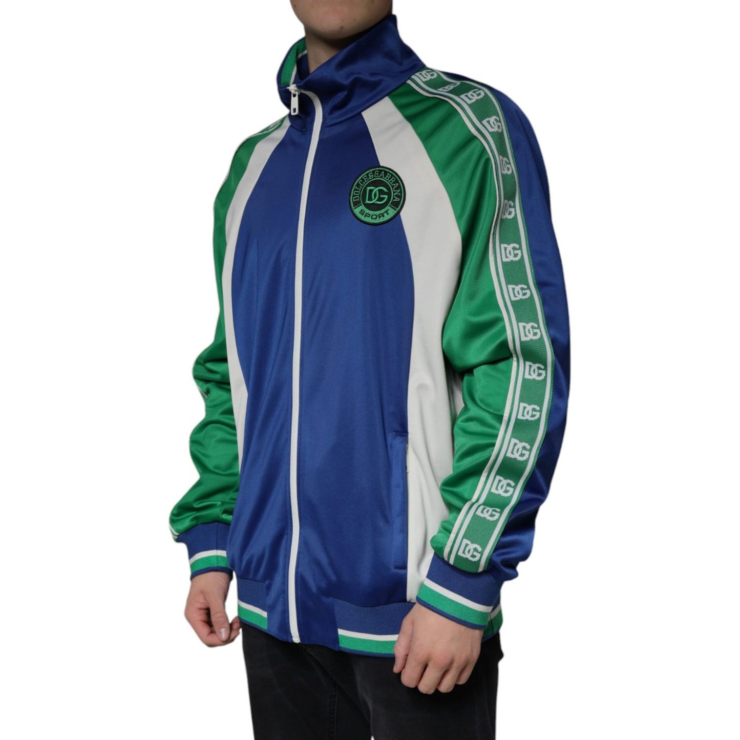 Dolce & Gabbana Multicolor Polyester Full Zip Bomber Jacket 1728,67345645728,Bombers - Jackets & Coats - Clothing,Clothing,Dolce & Gabbana,IT50 | L,Jackets & Coats - Clothing,Jackets - Men - Clothing,Material: 100% Polyester,Men,Multicolor,Preowned / Defe