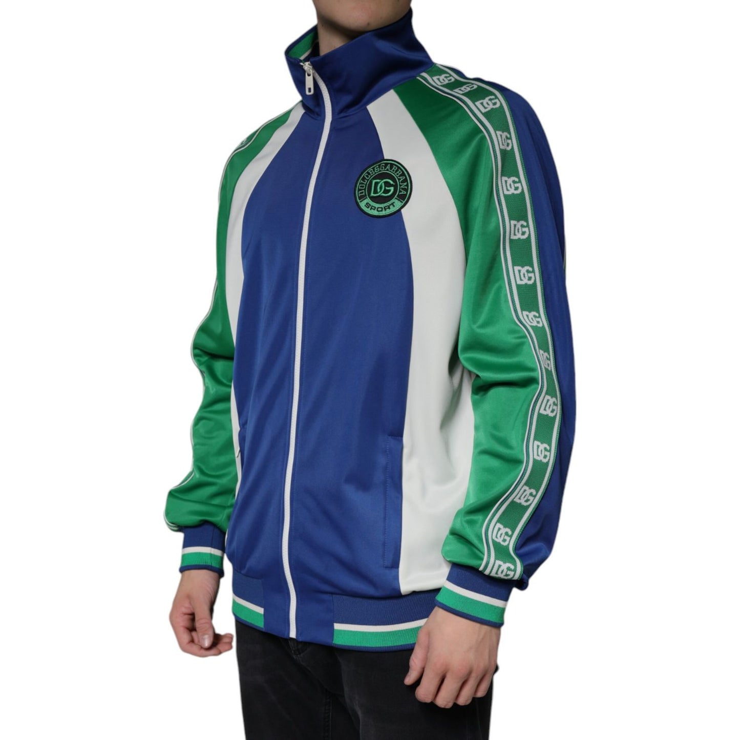 Dolce & Gabbana Multicolor Polyester Full Zip Bomber Jacket 1728,67345645728,Bombers - Jackets & Coats - Clothing,Clothing,Dolce & Gabbana,IT50 | L,IT54 | XL,IT56 | XXL,Jackets & Coats - Clothing,Jackets - Men - Clothing,Material: 100% Polyester,Men,Men -