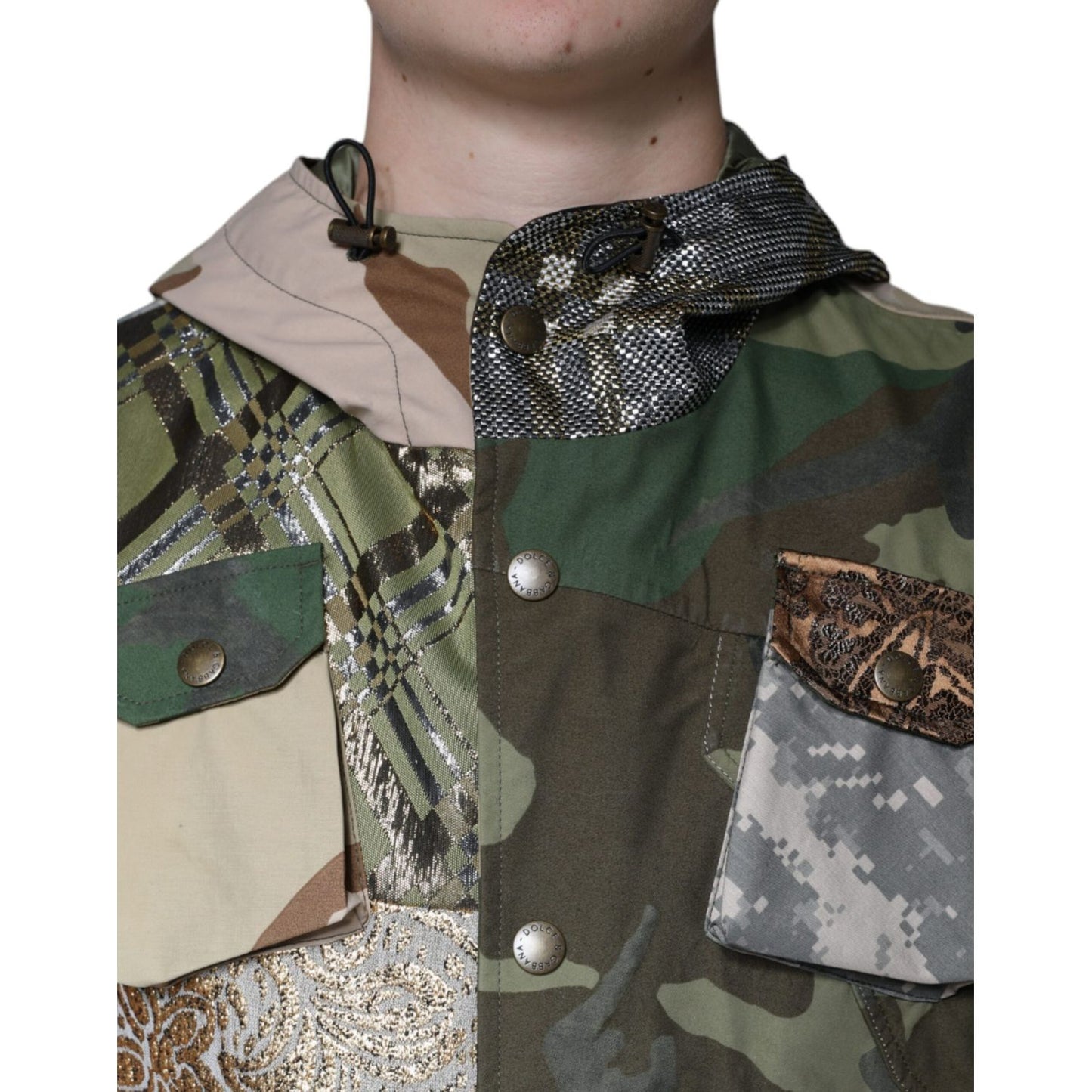 Dolce & Gabbana Multicolor Patchwork Hooded Vest Jacket 1728,67345645728,Clothing,Dolce & Gabbana,IT52 | XL,Jackets & Coats - Clothing,Jackets - Men - Clothing,Material: 80% Nylon 7% Cotton 5% Polyester 2% Mohair 2% Guanaco 2% Acetate 2% Silk,Men,Multicol