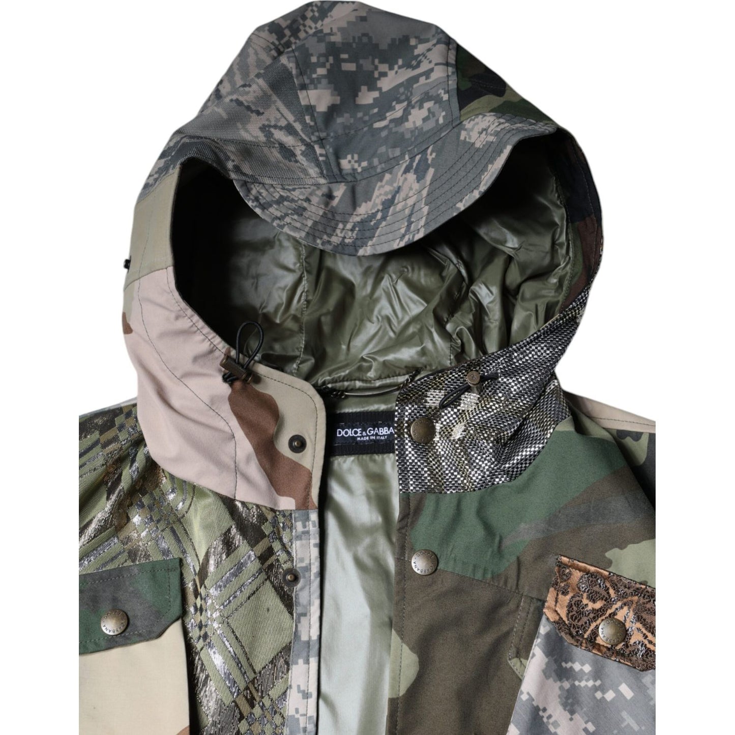 Dolce & Gabbana Multicolor Patchwork Hooded Vest Jacket 1728,67345645728,Clothing,Dolce & Gabbana,IT52 | XL,Jackets & Coats - Clothing,Jackets - Men - Clothing,Material: 80% Nylon 7% Cotton 5% Polyester 2% Mohair 2% Guanaco 2% Acetate 2% Silk,Men,Multicol