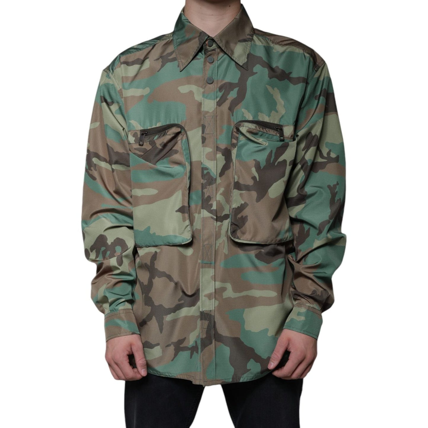 Dolce & Gabbana Multicolor Camouflage Button Down Shirt Dolce & Gabbana