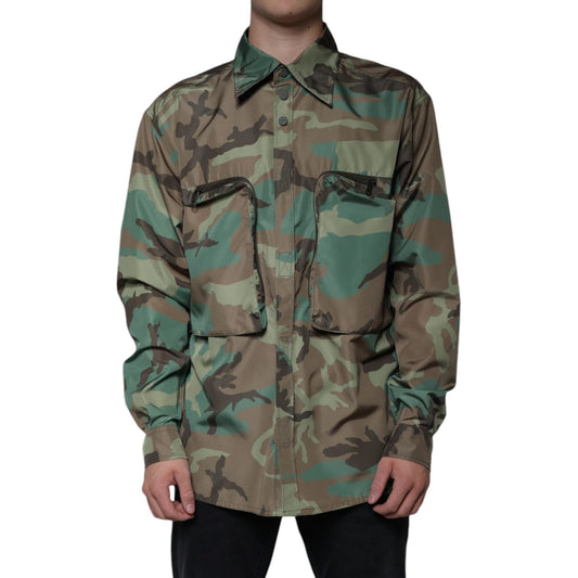 Dolce & Gabbana Multicolor Camouflage Button Down Shirt Dolce & Gabbana