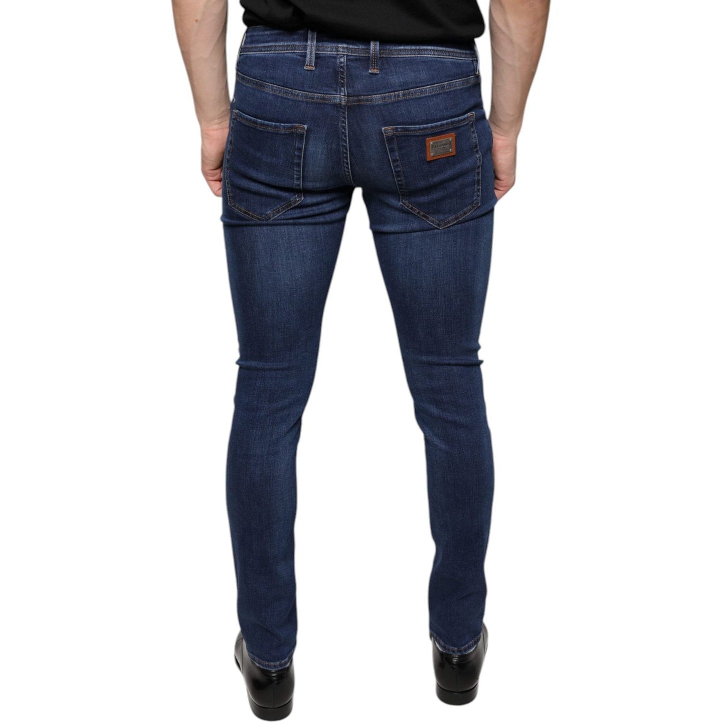 Dolce & Gabbana Dark Blue Cotton Stretch Skinny Denim Jeans Dolce & Gabbana