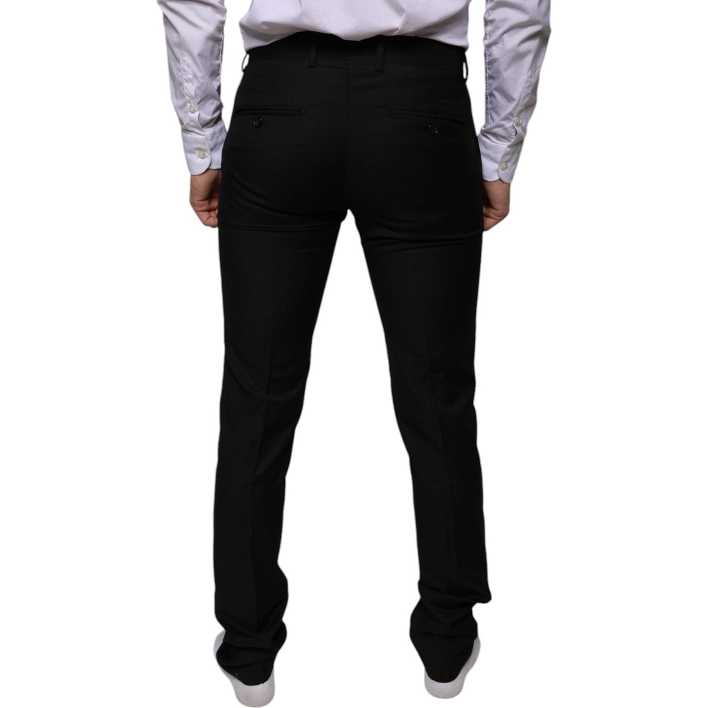 Dolce & Gabbana Black Wool Skinny Dress Formal Pants Dolce & Gabbana