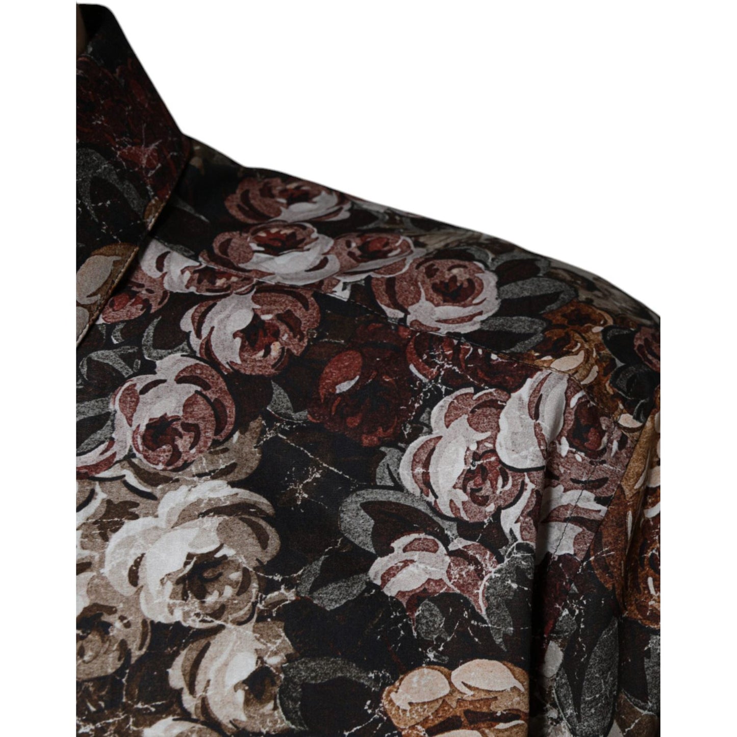 Dolce & Gabbana Multicolor Floral Cotton Men Dress GOLD Shirt Dolce & Gabbana