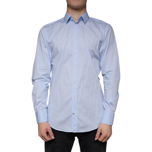 Dolce & Gabbana Light Blue MARTINI Cotton Dress Formal Shirt Dolce & Gabbana