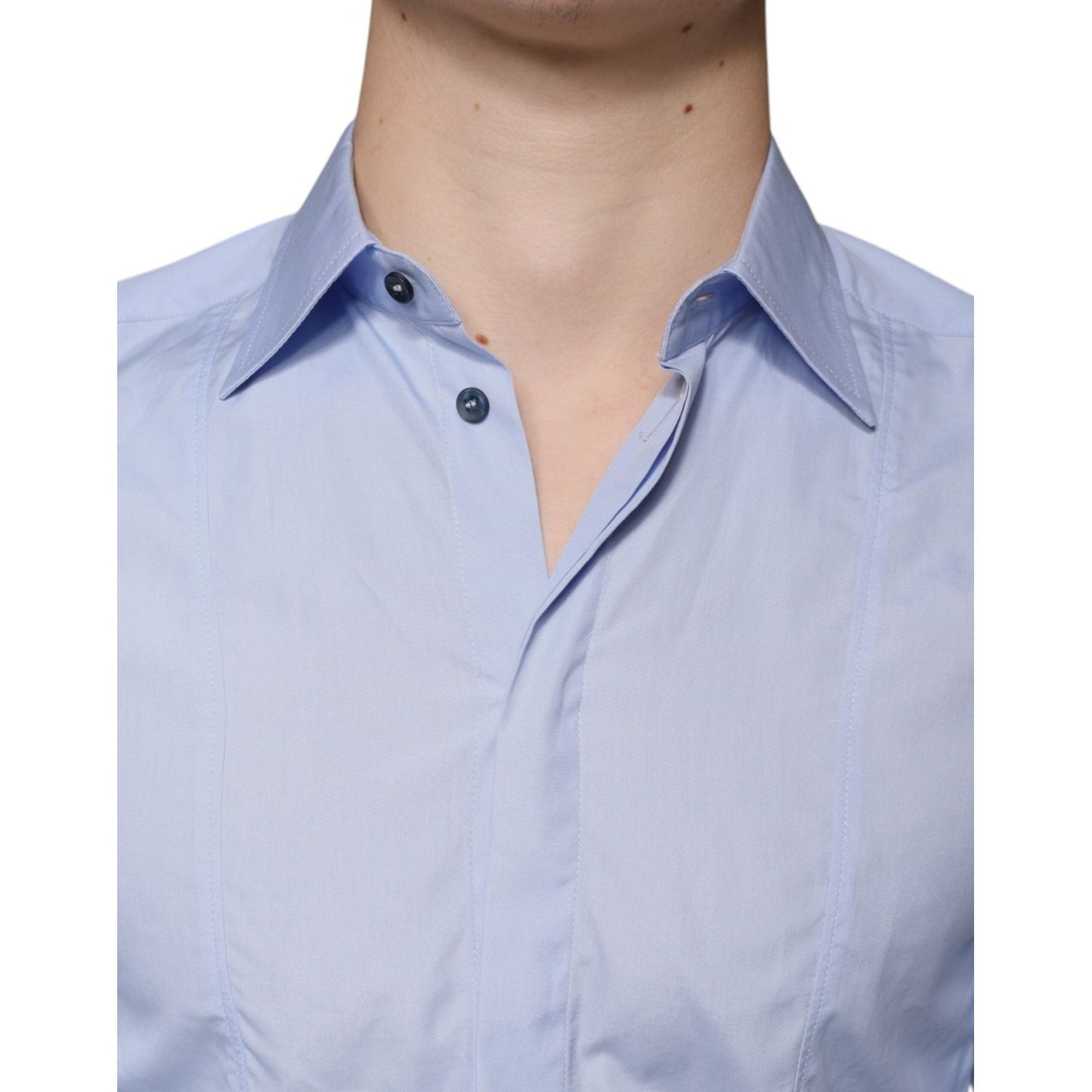 Dolce & Gabbana Light Blue Cotton Men Dress Formal Shirt Dolce & Gabbana