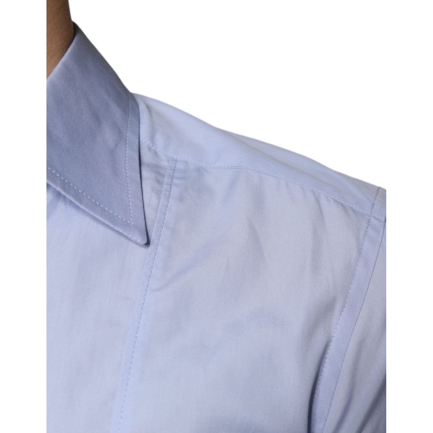 Dolce & Gabbana Light Blue Cotton Men Dress Formal Shirt Dolce & Gabbana