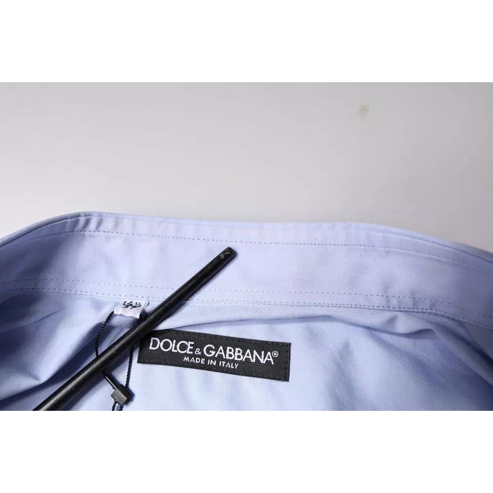 Dolce & Gabbana Light Blue Cotton Men Dress Formal Shirt Dolce & Gabbana