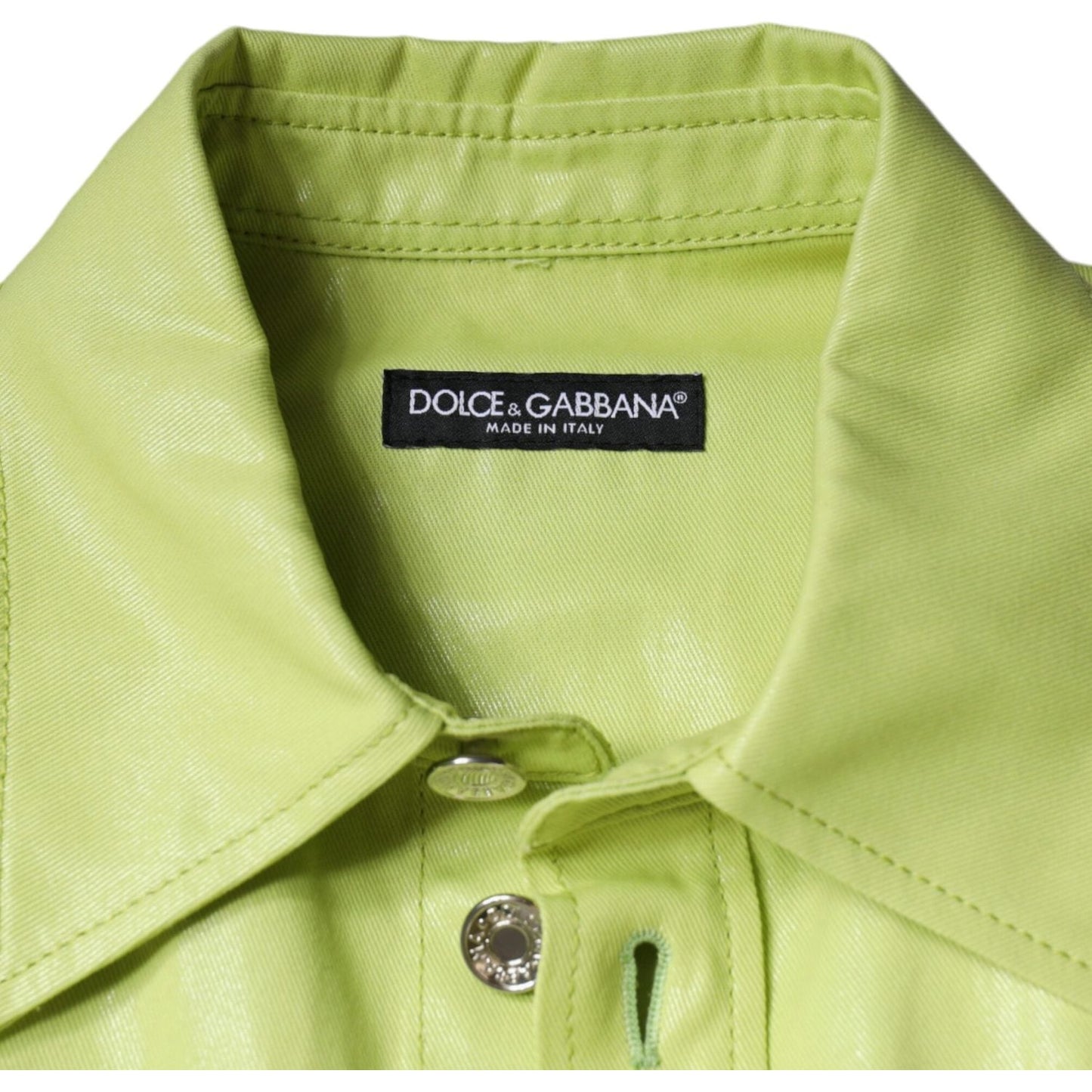 Dolce & Gabbana Green Cotton Collared Men Button Down Shirt Dolce & Gabbana