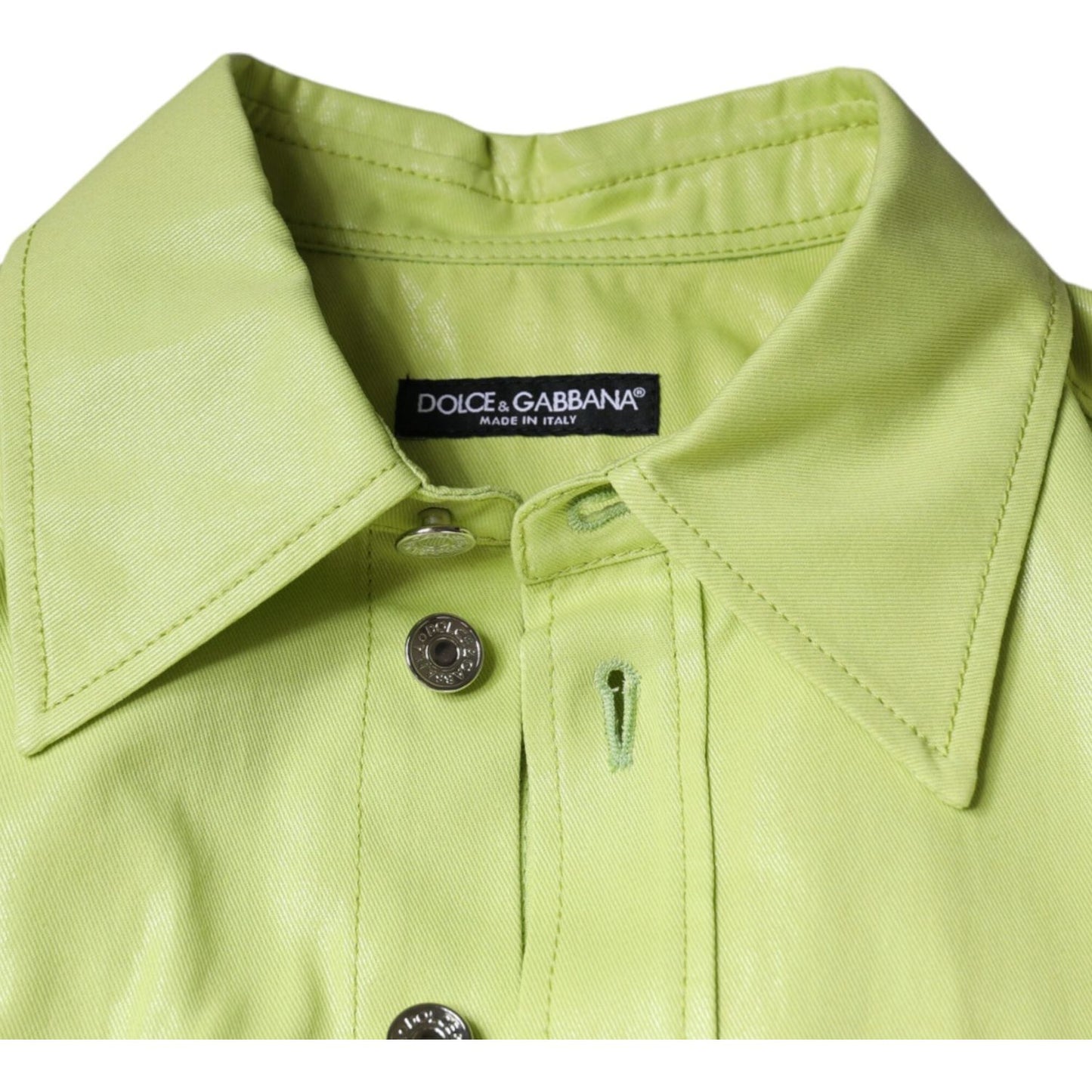 Dolce & Gabbana Green Cotton Collared Men Button Down Shirt Dolce & Gabbana