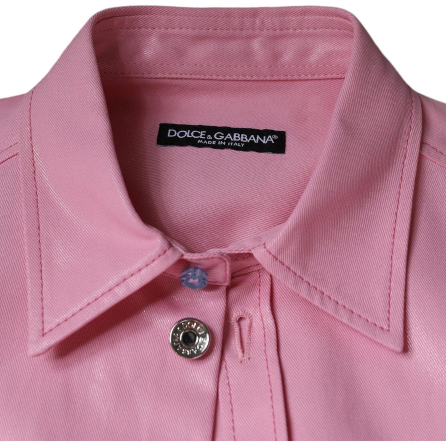 Dolce & Gabbana Pink Cotton Collared Button Down Shirt Dolce & Gabbana