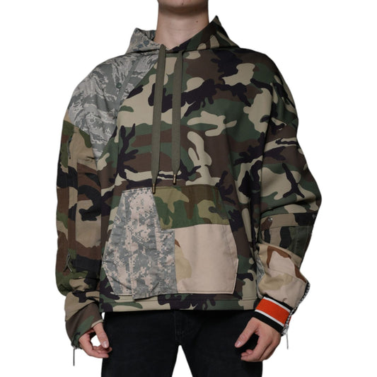 Dolce & Gabbana Multicolor Camouflage Hooded Sweatshirt Sweater Dolce & Gabbana