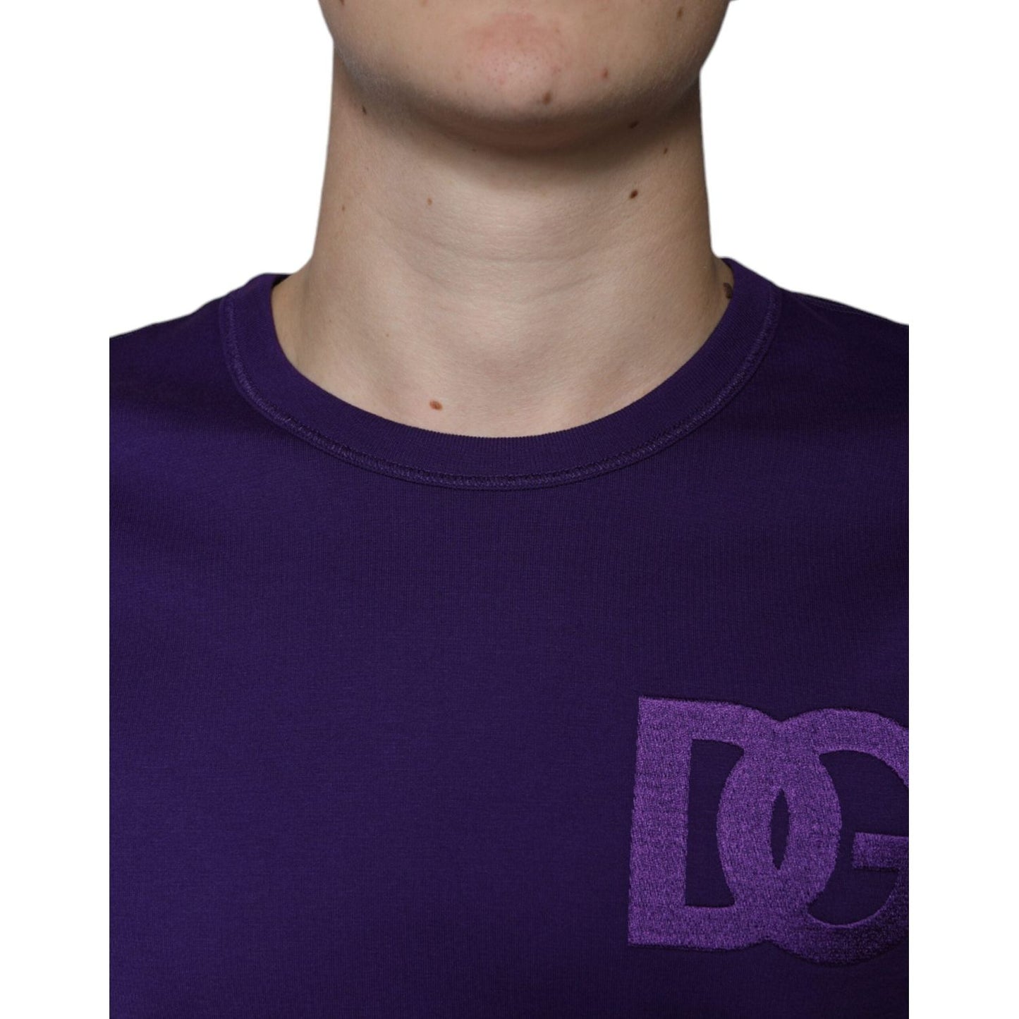 Dolce & Gabbana Purple DG Logo Cotton Crew Neck T-shirt Dolce & Gabbana