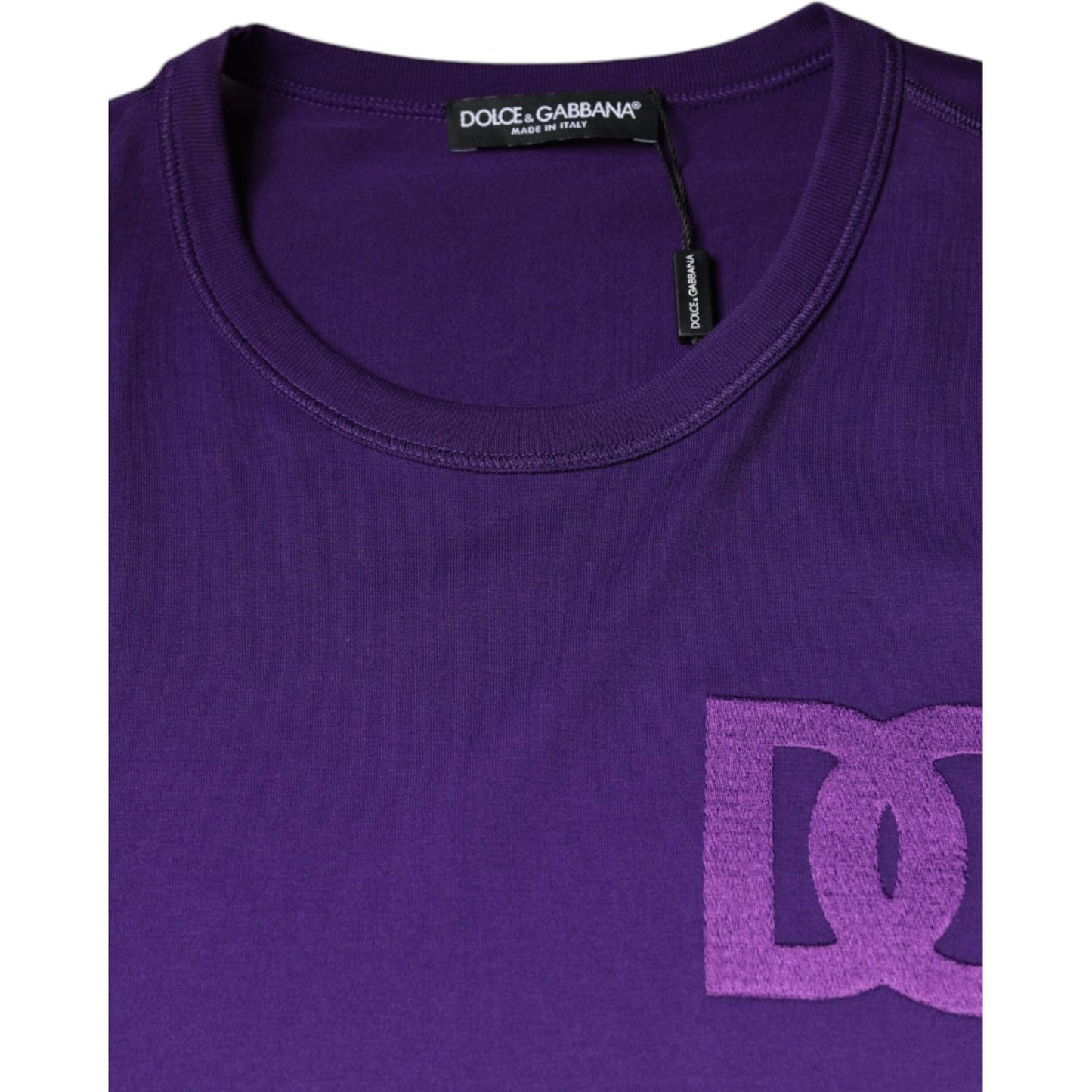 Dolce & Gabbana Purple DG Logo Cotton Crew Neck T-shirt Dolce & Gabbana