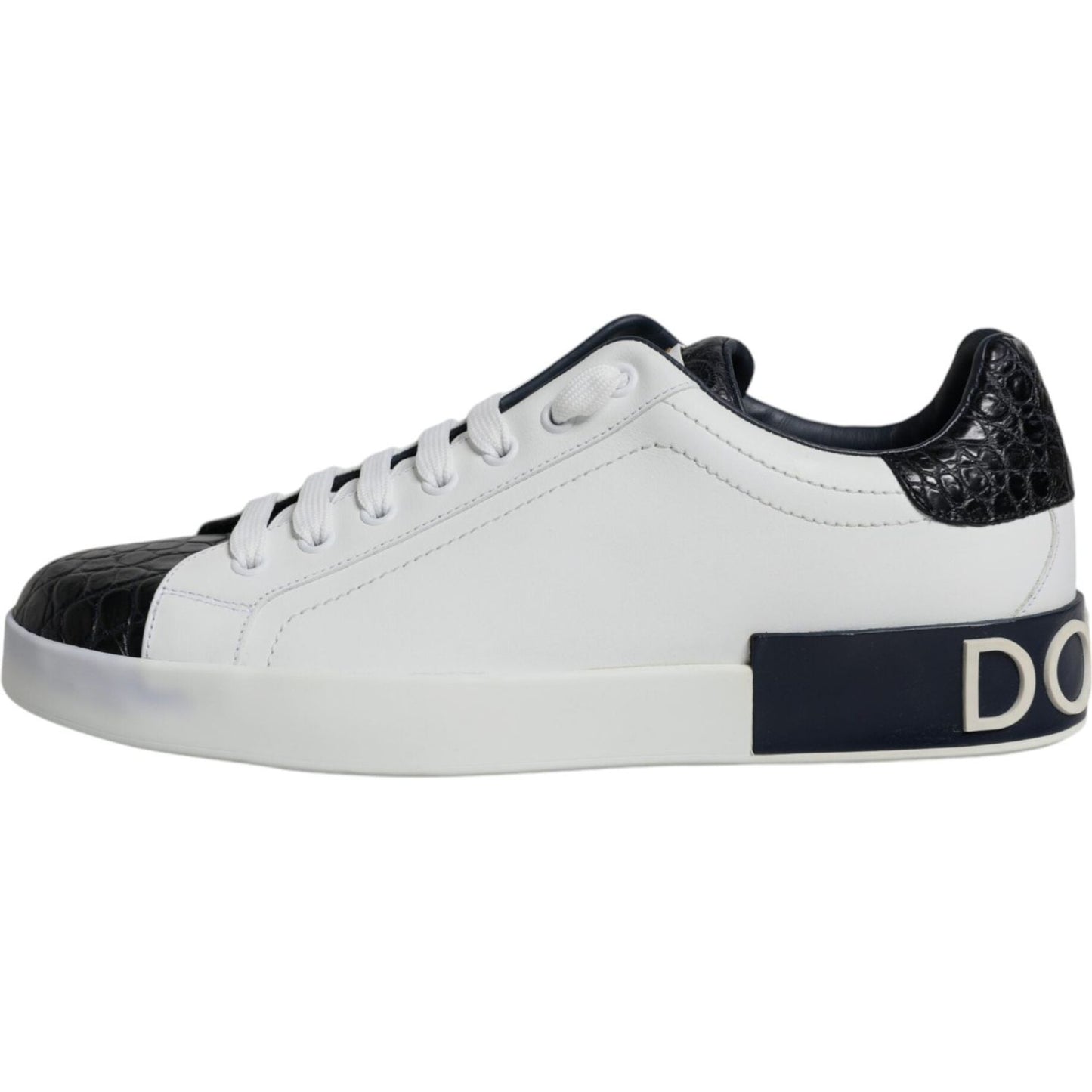 Dolce & Gabbana White Leather Logo Portofino Sneaker Shoes Dolce & Gabbana