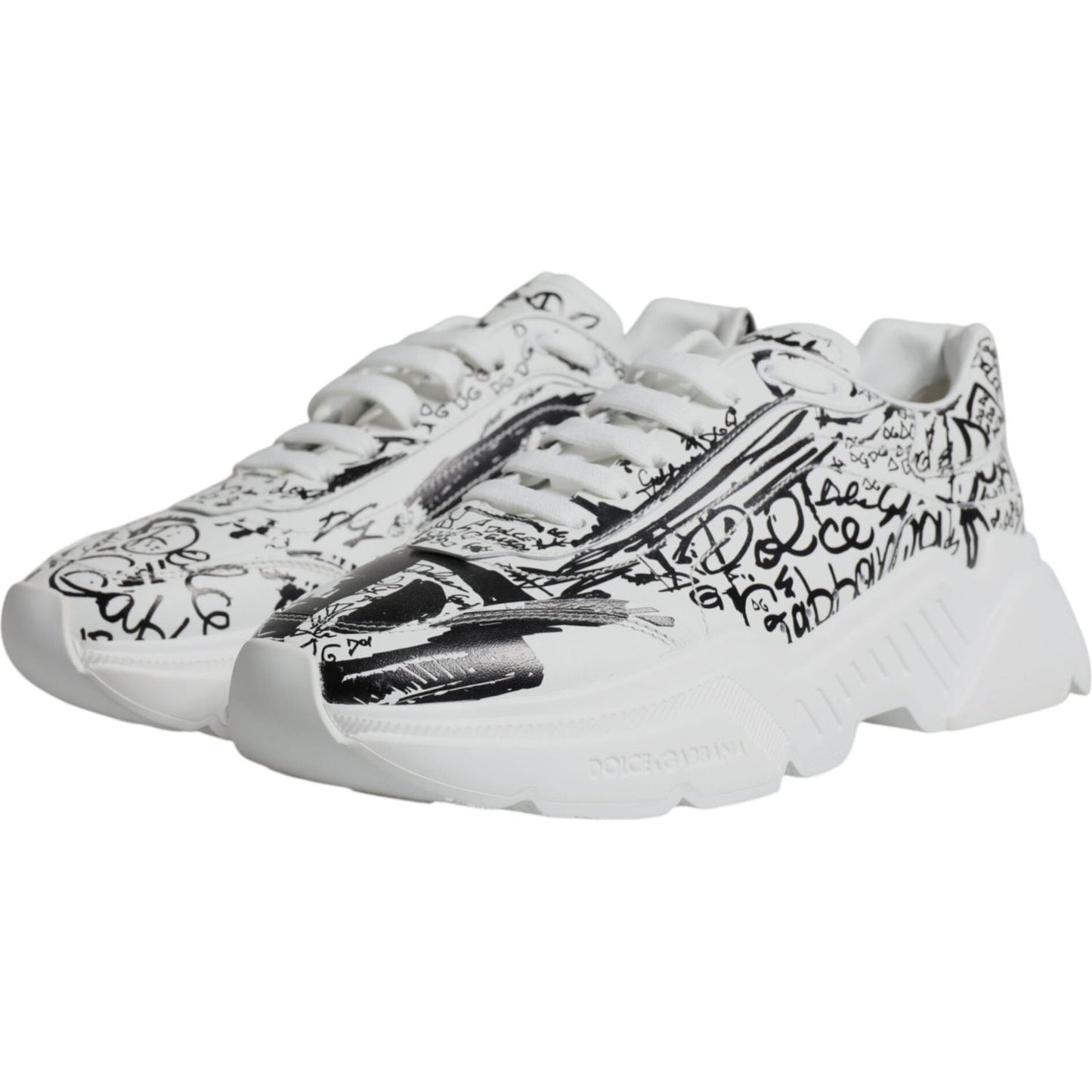 Dolce & Gabbana White Black Graffiti Daymaster Sneakers Shoes Dolce & Gabbana