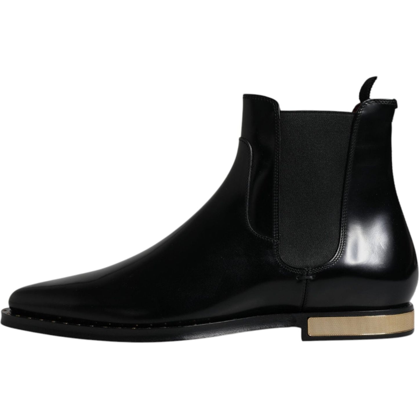 Dolce & Gabbana Black Leather Chelsea Ankle Boots Shoes Dolce & Gabbana