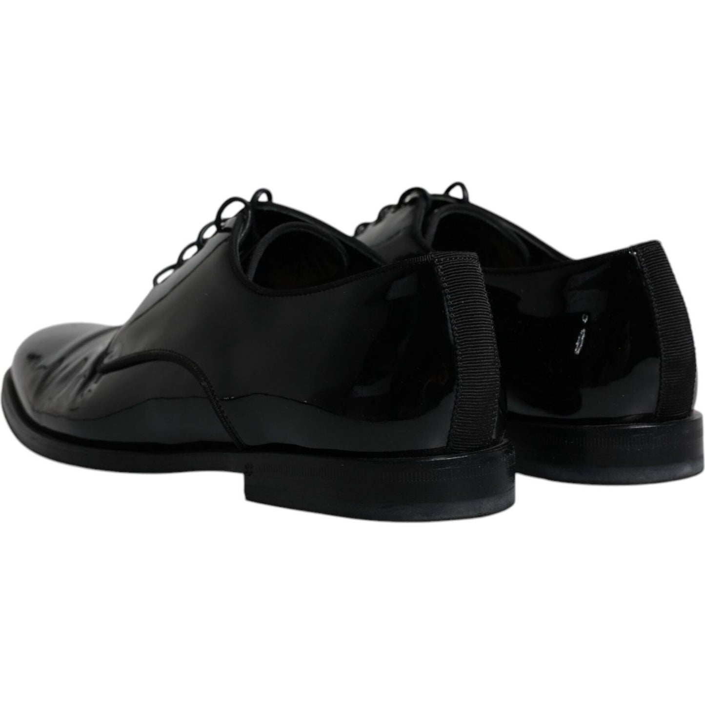 Dolce & Gabbana Black Leather Lace Up Men Derby Formal Shoes Dolce & Gabbana