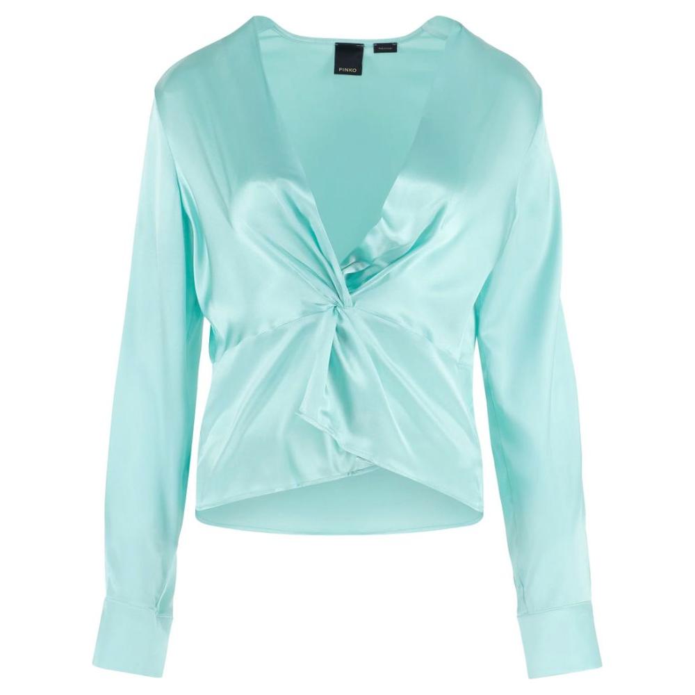 PINKO Green Silk Women Blouse PINKO