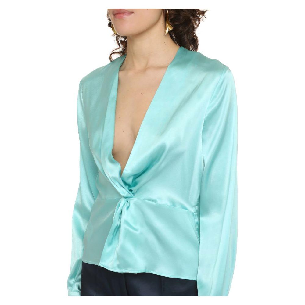 PINKO Green Silk Women Blouse PINKO