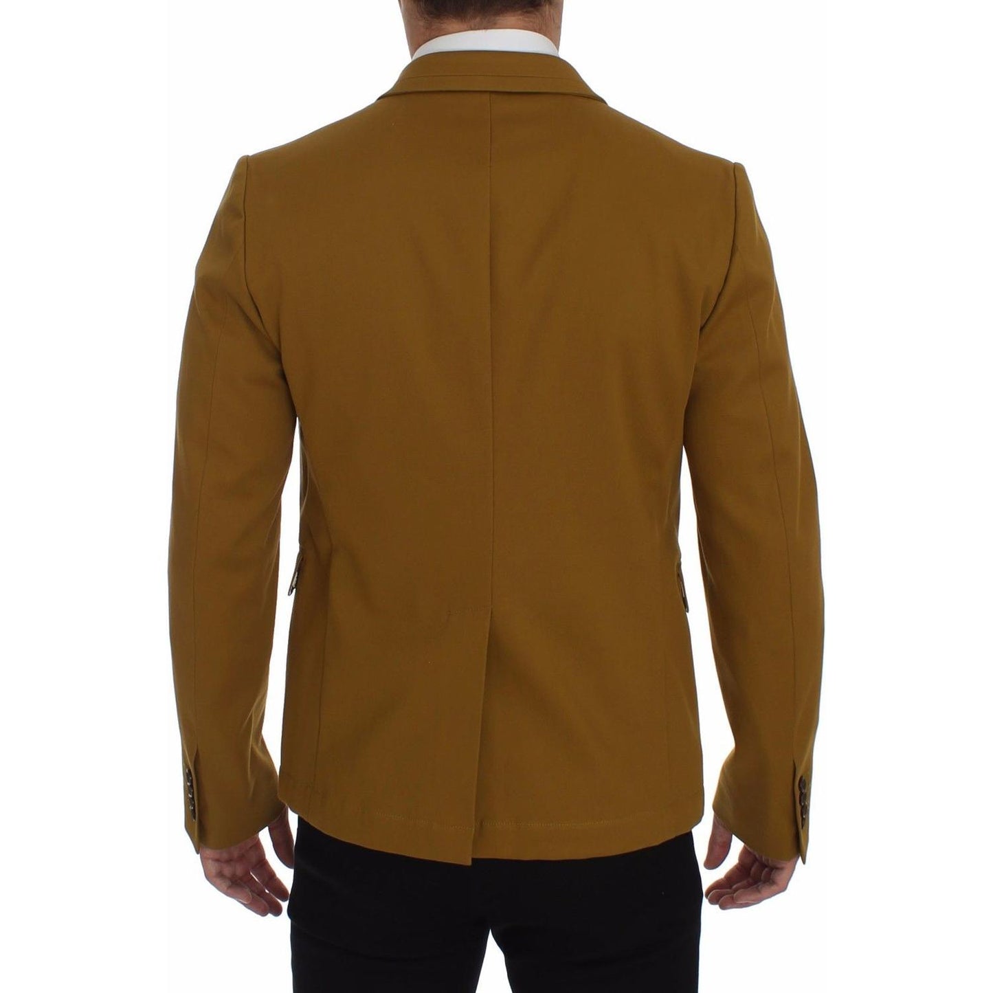 Dolce & Gabbana Elegant Yellow Cotton Blend Casual Blazer Dolce & Gabbana