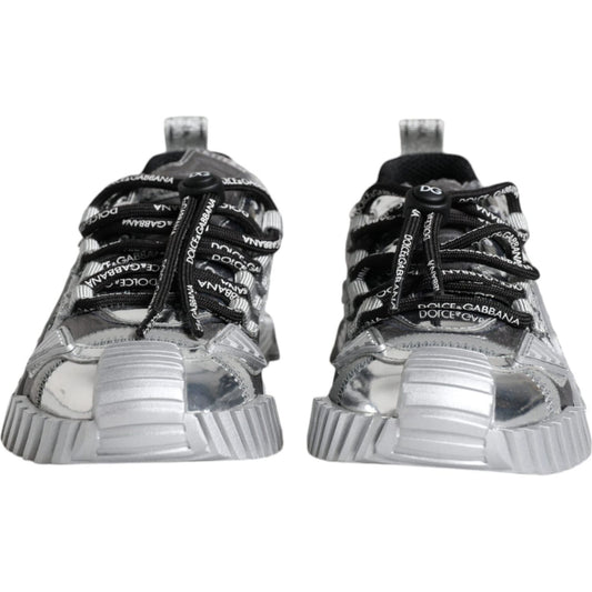 Dolce & Gabbana Silver Polyester NS1 Low Top Sneakers Shoes Dolce & Gabbana