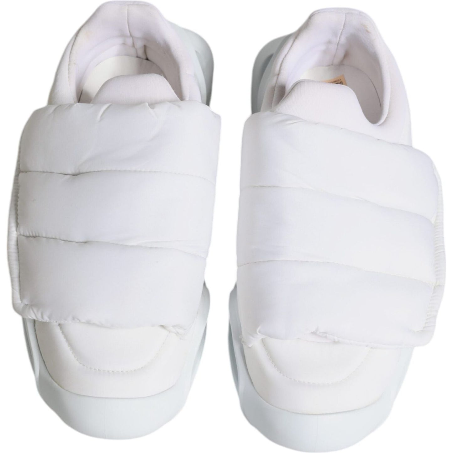 Dolce & Gabbana White Padded Fabric Low Top Sneakers Shoes Dolce & Gabbana