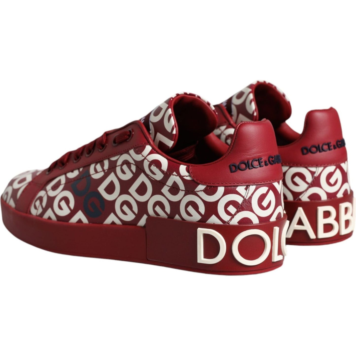 Dolce & Gabbana White Red Leather DG Mania Sneakers Shoes Dolce & Gabbana