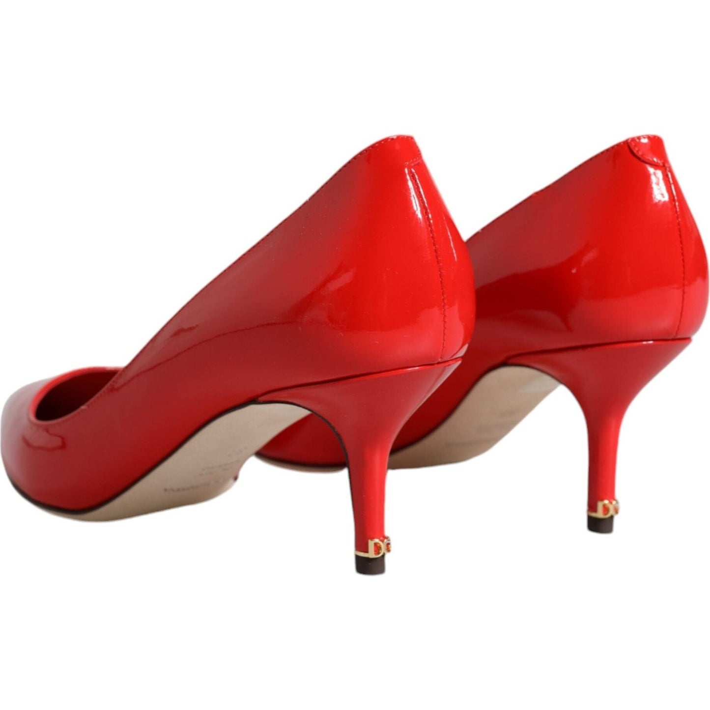 Dolce & Gabbana Red Patent Leather Kitten Heels Pumps Shoes Dolce & Gabbana