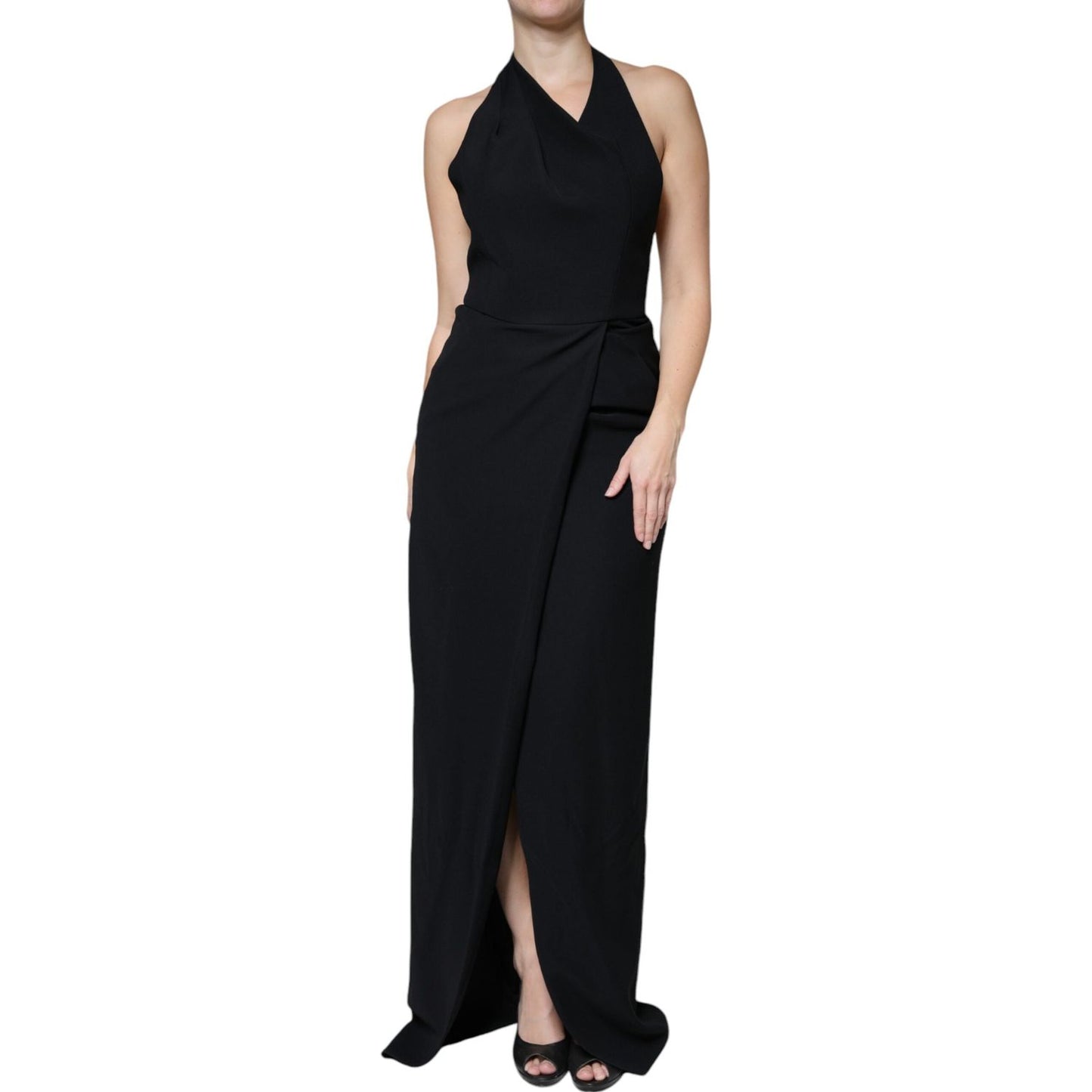 Emporio Armani Black Sleeveless Halter Sheath Long Gown Dress Emporio Armani