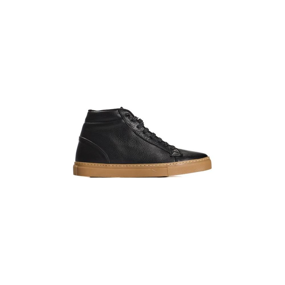 Roberto Pepe Luxury Black Calfskin Men Sneaker Roberto Pepe Luxury