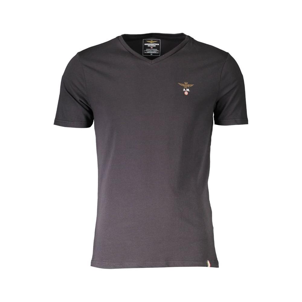 Aeronautica Militare Black Cotton T-Shirt Aeronautica Militare