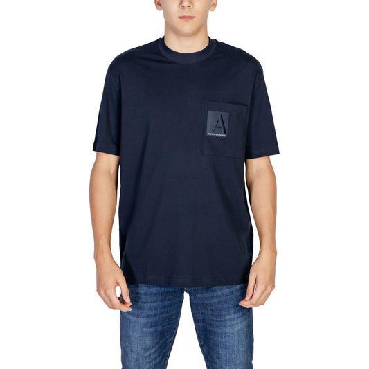 Armani Exchange Blue Cotton T-Shirt Armani Exchange