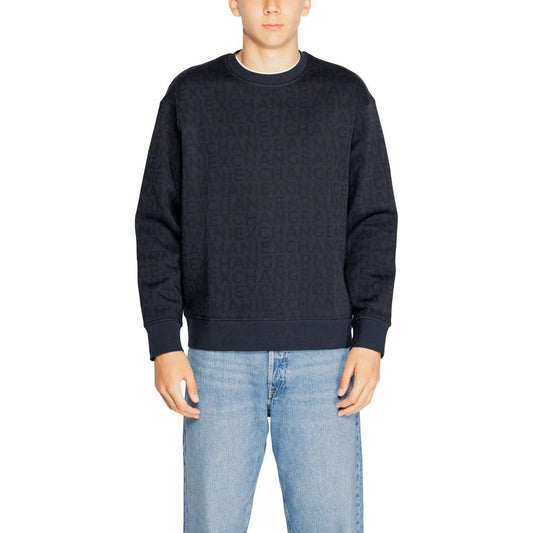 Armani Exchange Blue Cotton Sweater Armani Exchange