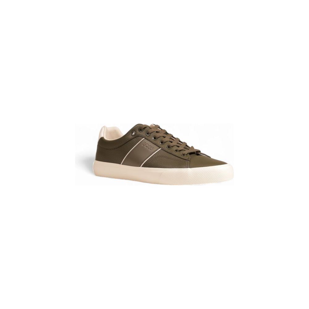 Hugo Boss Green Leather Sneaker Hugo Boss