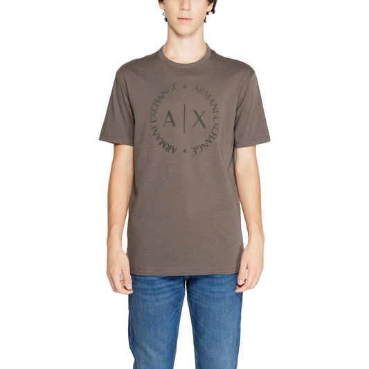 Armani Exchange Brown Cotton T-Shirt Armani Exchange