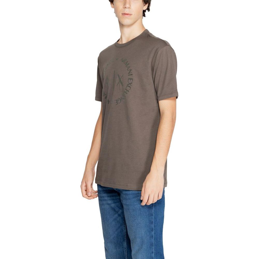 Armani Exchange Brown Cotton T-Shirt Armani Exchange